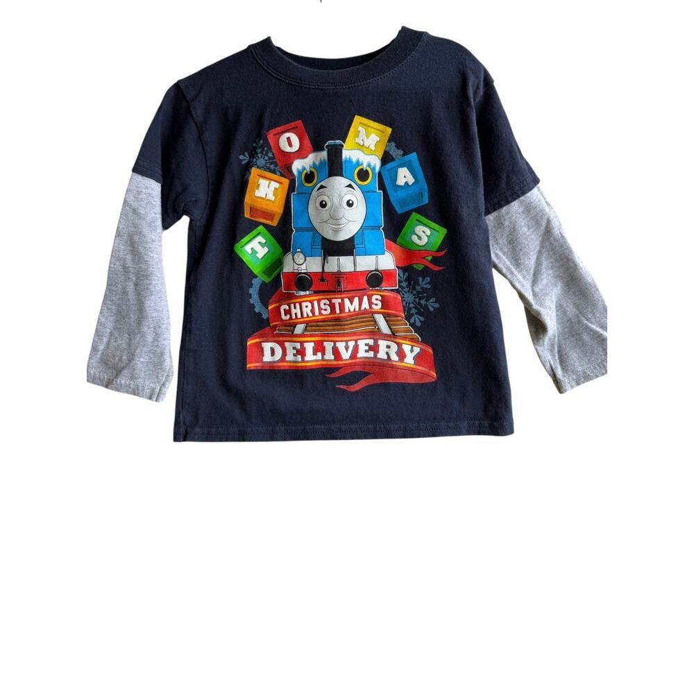 Vintage Y2K Thomas And Friends Christmas Theme Shirt Long Sleeve BOYS Size 4T